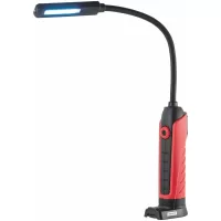 Lámpara de inspección LED recargable magnética, 500 lumens regulable, cuello de cisne, con gancho
