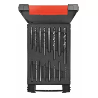 Juego de extractores de tornillos de 16 piezas con brocas espirales en caja metálica