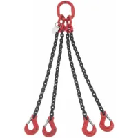 Eslinga de cadena 4 brazos / ganchos / ramales capacidad carga 6.7 cadena 10 mm Tons dispon. de 1 a 5 metros