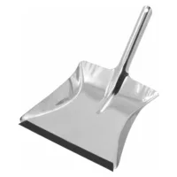Recogedor de acero inoxidable labio de caucho ancho 23 cm