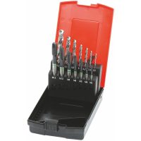 Juego de machuelos de roscar a máquina para agujeros pasantes + broca espiral para agujero para roscar M3-12