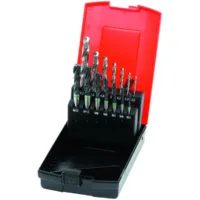 Juego de machuelos de roscar a máquina para agujeros ciegos + broca espiral para agujero para roscar, para rosca métrica: M3-12