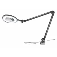 Lupa articulada, con lente de vidrio antiarañazos y luz LED, con tapas integradas Versión ESD 160 mm