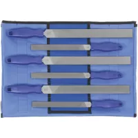 Juego de 6 limas planas DIN 7261, con estuche de nylon