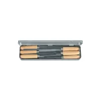 Juego de limas de cerrajero o joyero, 6 piezas con estuche, mango madera