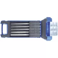 Juego 5 limas tipo aguja de diamante, 140 mm x 70 mm grano 91, 126 o 181