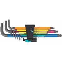 Juego de 9 llaves Allen hexagonales Hex-Plus, BlackLaser, con (código de color) Mod. 05073593001