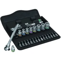 Autoclé de dados, puntas y matraca 1/4" 28 piezas Mod. 05004017001 Cuadro expulsable