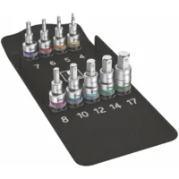 Juego de 9 dados de punta allen hexagonales 6 caras 1/2 pulgada (4-17 mm) 8740 C HF 1