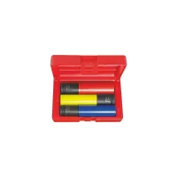 Juego de 3 dados de impacto (17, 19 y 21 mm) de 6 puntas hexagonal con casquillo de Nylon, Surface Drive