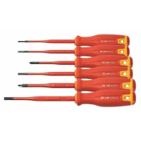 Juego combinado de 6 desarmadores 4 planos y 2 phillips varilla SLIM aislados hasta 1,000v