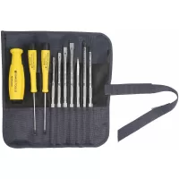 Juego de mango, puntas y desarmadores planos y de cruz para ESD, con mango Swissgrip 10 piezas, incluye estuche mod. 8215.ESD