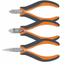 Juego de 3 pinzas para electrónica de precisión, protección ESD electrostática