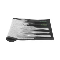 Juego de 5 pinzas de precisión, incluye bolsa enrollable