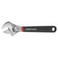 Llave ajustable (perico, perica o inglesa) con mango recubierto y escala en boca