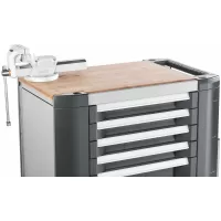 Tablero de trabajo de bambú + prensa de banco 967100 120 para carros de Taller ToolCar
