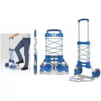 Carretilla diablito plegable de aluminio Mod. 1732 Capacidad hasta 125 Kg, ruedas de poliuretano
