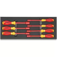 Juego de 7 desarmadores de caja o dado, aislados VDE, 5,5; 6; 7; 8; 9; 10; 13 (008xx) Últimas piezas proximo a descontinuarse
