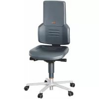 Silla de trabajo Premium, giratoria con ruedas, espuma de alta calidad/duración, resistente a ácidos, ajuste de altura e inclinación