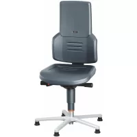 Silla giratoria de trabajo, espuma integral, con patas fijas antideslizantes, baja