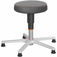 Taburete de trabajo, cuero artificial, con patas fijas antideslizantes, baja
