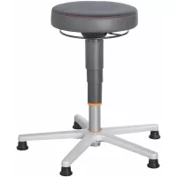 Taburete de trabajo ergonómico, cuero artificial, con patas fijas antideslizantes