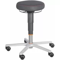 Taburete de trabajo ergonómico, tejido acolchado, con ruedas