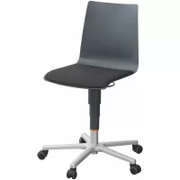 Silla giratoria tipo concha, tejido acolchado, con ruedas