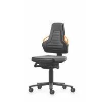 Silla industrial para trabajo, de piel artificial, Work-Tec Ergo ajustable