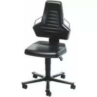 Silla giratoria de trabajo, espuma de PU, con ruedas, baja BLACK