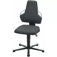 Silla giratoria de trabajo, Supertec, con patines antideslizantes, baja BLACK