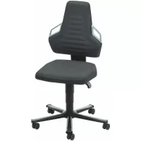 Silla giratoria de trabajo, Supertec, con ruedas, baja BLACK