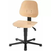 Silla giratoria de trabajo, madera, con patas fijas antideslizantes