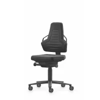Silla giratoria de trabajo ESD, tela, con ruedas, baja ESD