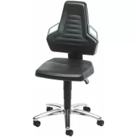 Silla giratoria de trabajo ESD, piel artificial, con ruedas, antiestática JCN7150100